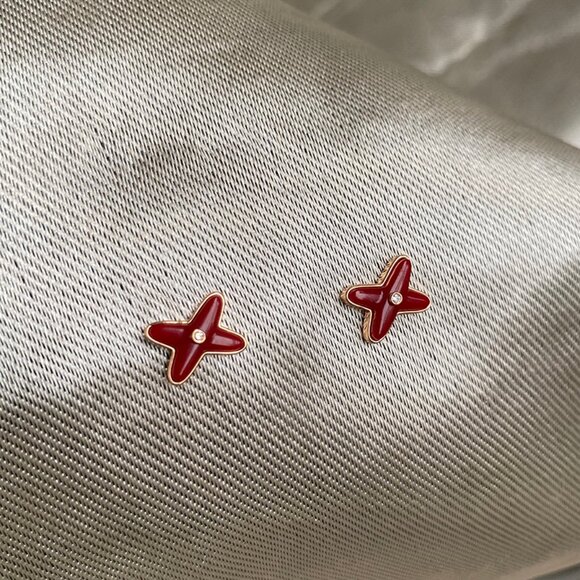 Chaumet Red Stud Earrings - Picture 3 of 12